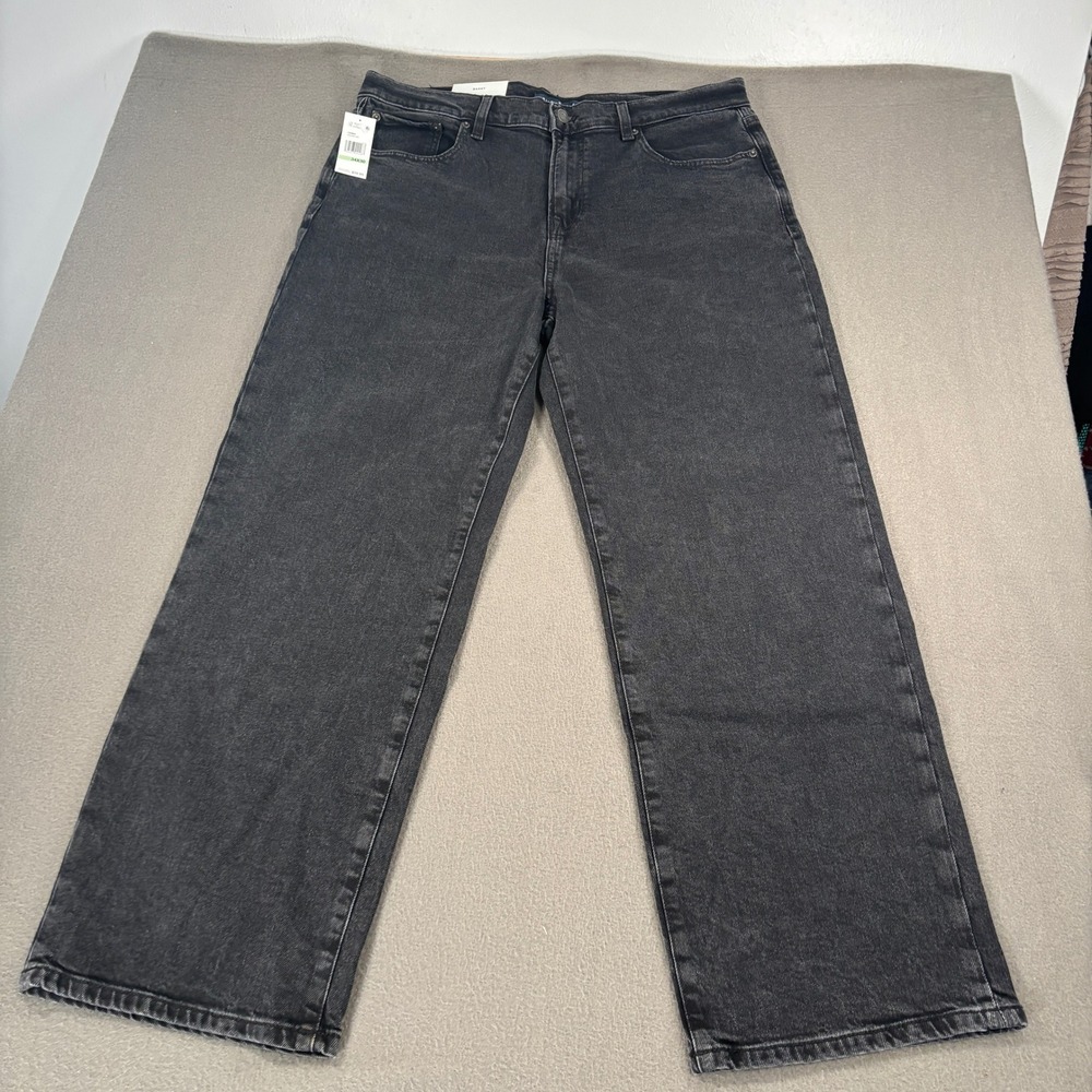 Aeropostale Baggy Jeans Mens Size 34x30 Faded Black Wide Leg Denim 150803